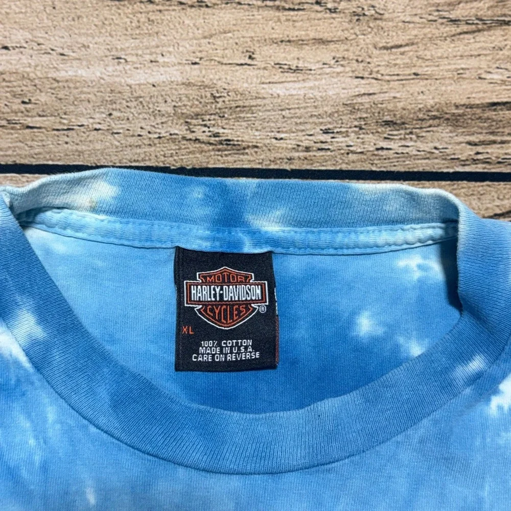 Harley-Davidson T-Shirt Mens XL Blue Tie Dye Savannah Georgia Biker Motorcycle - Picture 6 of 7